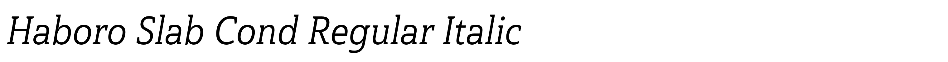 Haboro Slab Cond Regular Italic